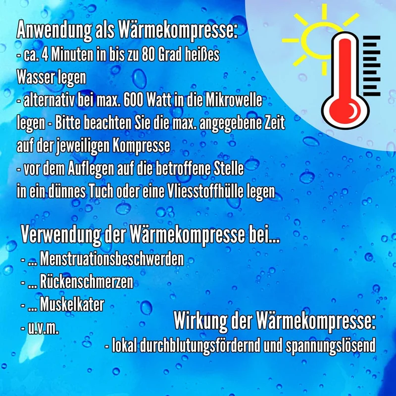 1 Set Kalt Warm Kompressen, Mikrowellen geeignet, alle Größen