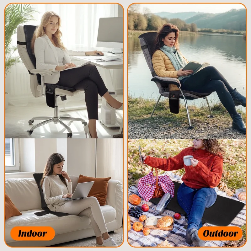 Mobile Beheizbare Sitzauflage 40x110cm – Akku- & Netzbetrieb
