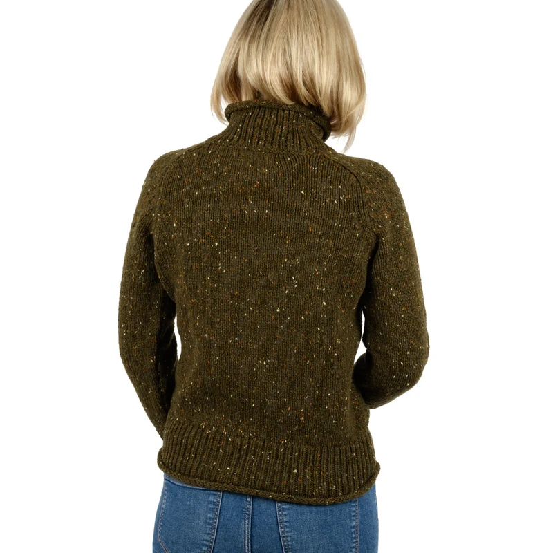 Donegal-Fleck Pullover “LENA“ mit Trichterkragen