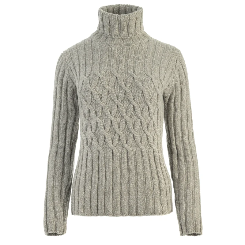 Rollkragenpullover aus feiner Merinowolle und Kaschmir