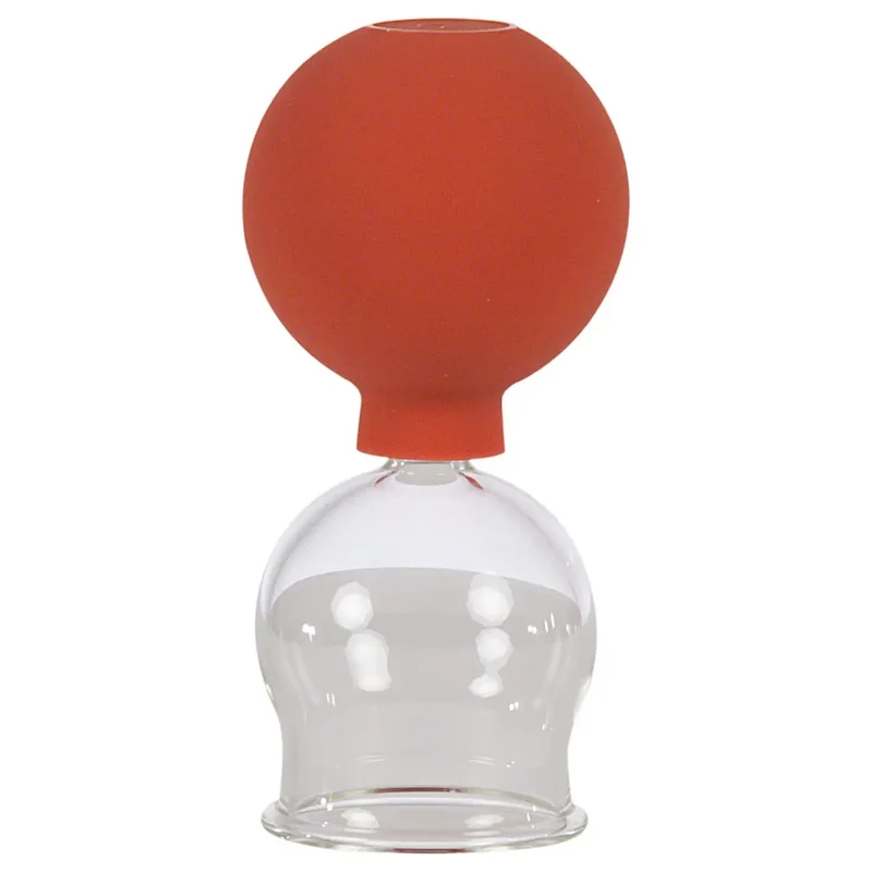 Schröpfkopf Sport-Tec aus Glas mit Gummiball