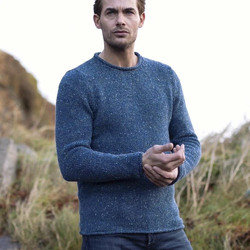 Herrenpullover mit Rollrand