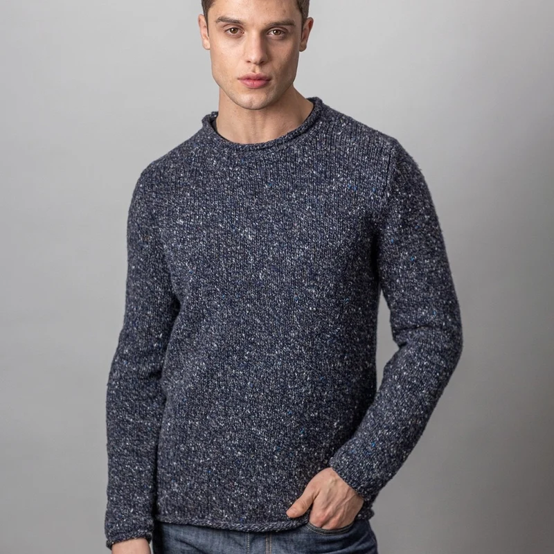 Herrenpullover mit Rollrand