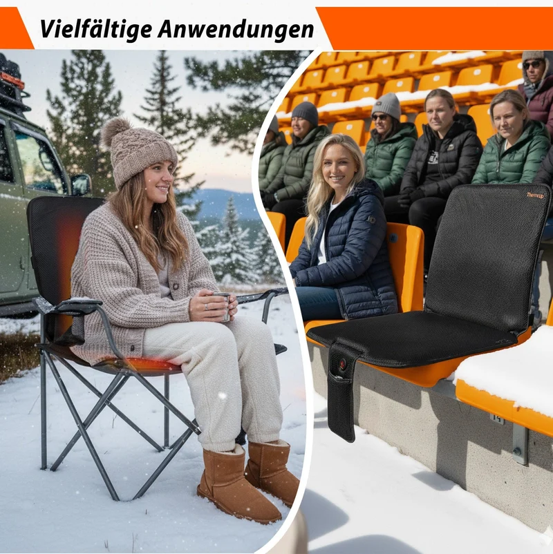 Mobile Beheizbare Sitzauflage 40x80cm – Akku- & Netzbetrieb
