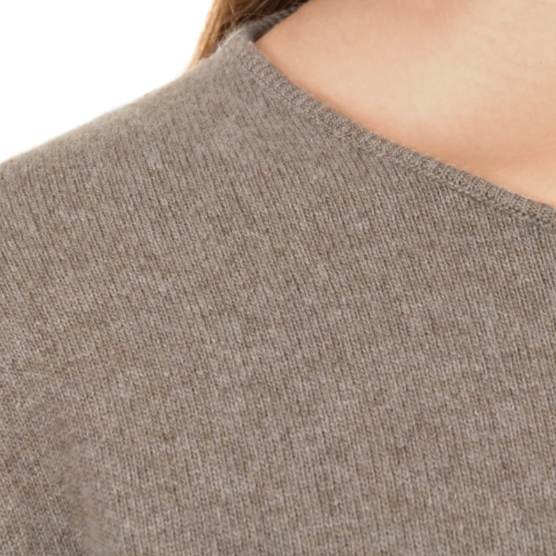 Damenpullover mit Rundhalsausschnitt "Welslee" - mittelbraun