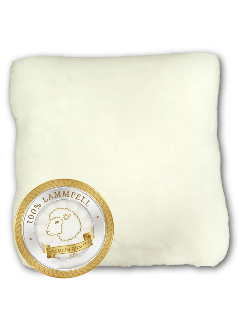 Lammfell - Kissenbezug - weiß - kurzwollig - 40 cm