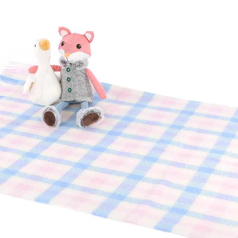 Babydecke rosa/blau kariert