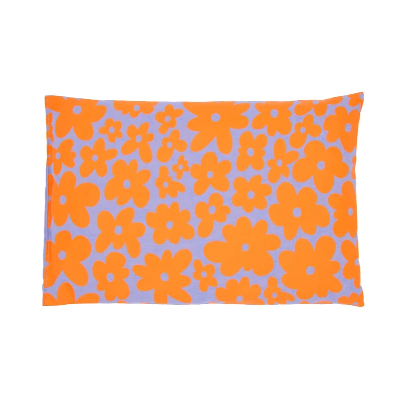 Kirschkernkissen 20x30cm, Blumen Allover, Canvas Lila