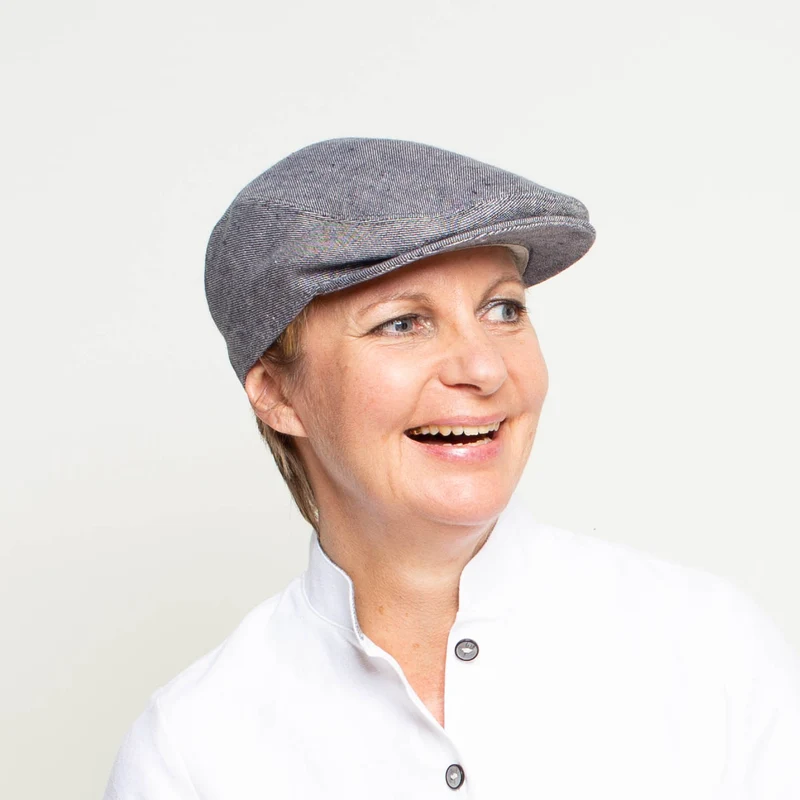 Flatcap aus Bioleinen | Blau