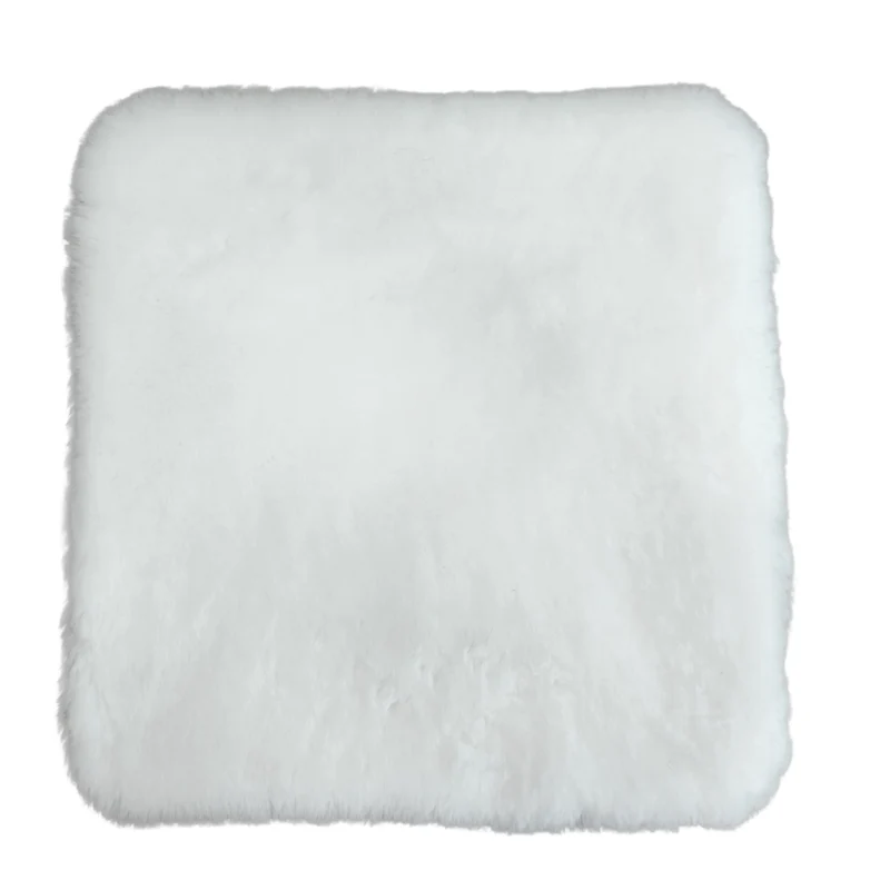 Lammfell - kurzwollig - Sitzkissen - quadratisch - 40 cm - weiß