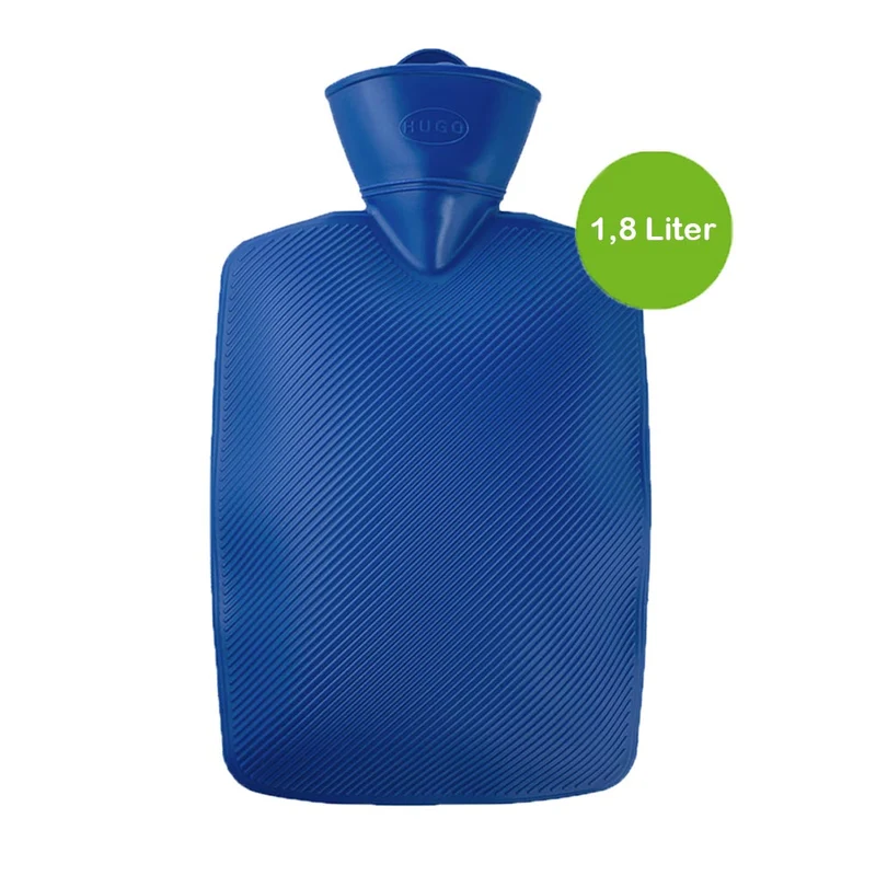 Hugo Frosch Klassik Wärmflasche 1,8 L, Lamelle, rot o. blau