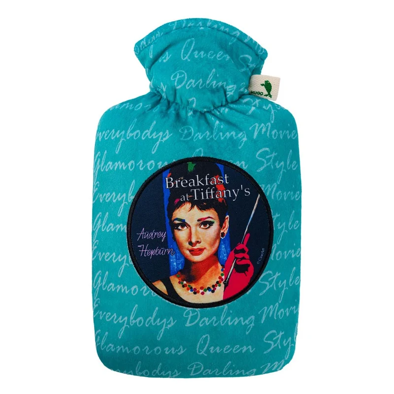 Hugo Frosch Klassik Wärmflasche 1,8 L, Nicki-Veloursbezug, versch. Muster