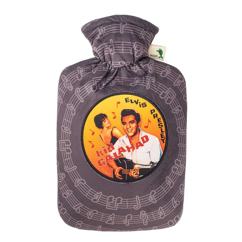 Hugo Frosch Klassik Wärmflasche 1,8 L, Nicki-Veloursbezug, versch. Muster
