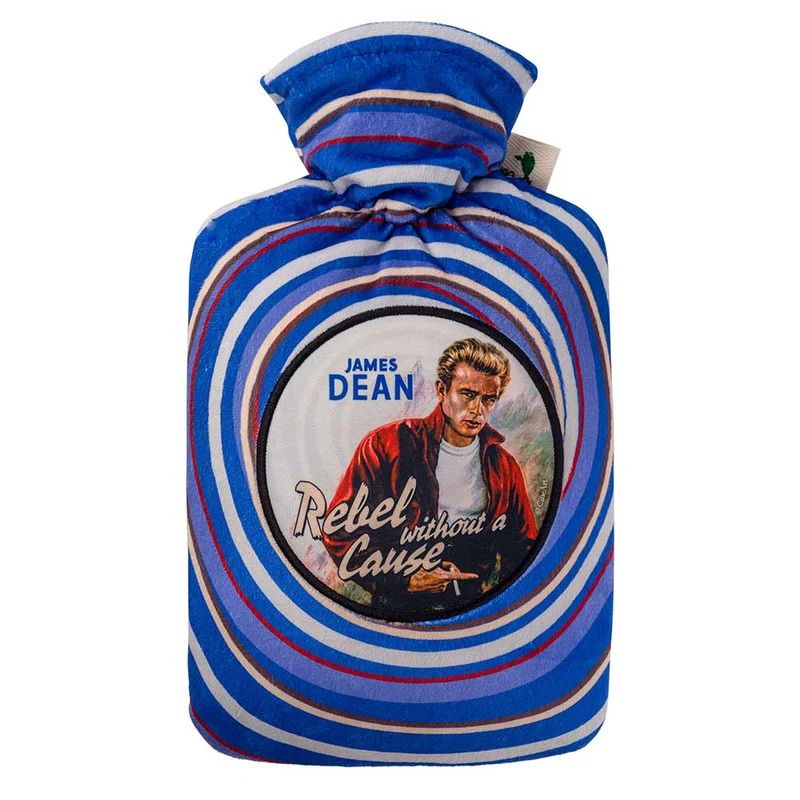 Hugo Frosch Klassik Wärmflasche 1,8 L, Nicki-Veloursbezug, versch. Muster