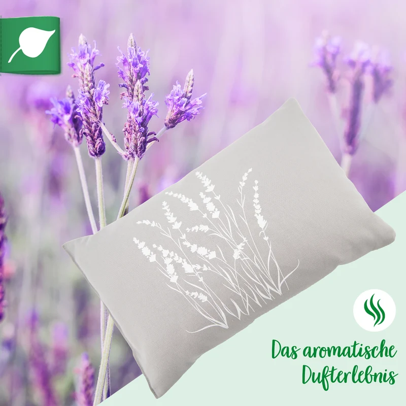 Lavendelkissen 20x30cm. Lavendel -Strauch, Grau
