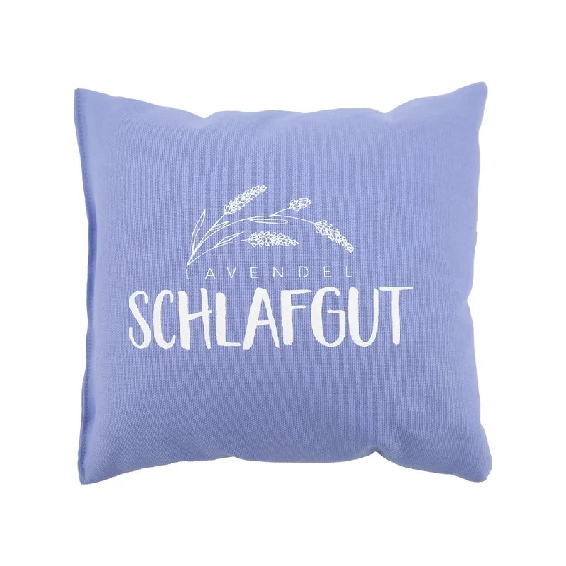 Lavendelkissen 20x20cm, "Schlaf gut", Lavender Blue