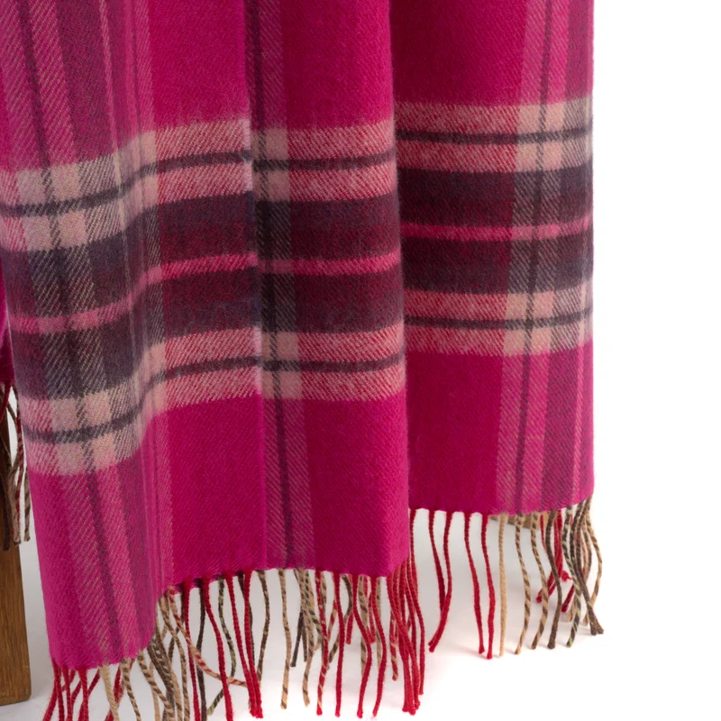 Breiter Schal aus feiner Schurwolle (Merino) - Pink