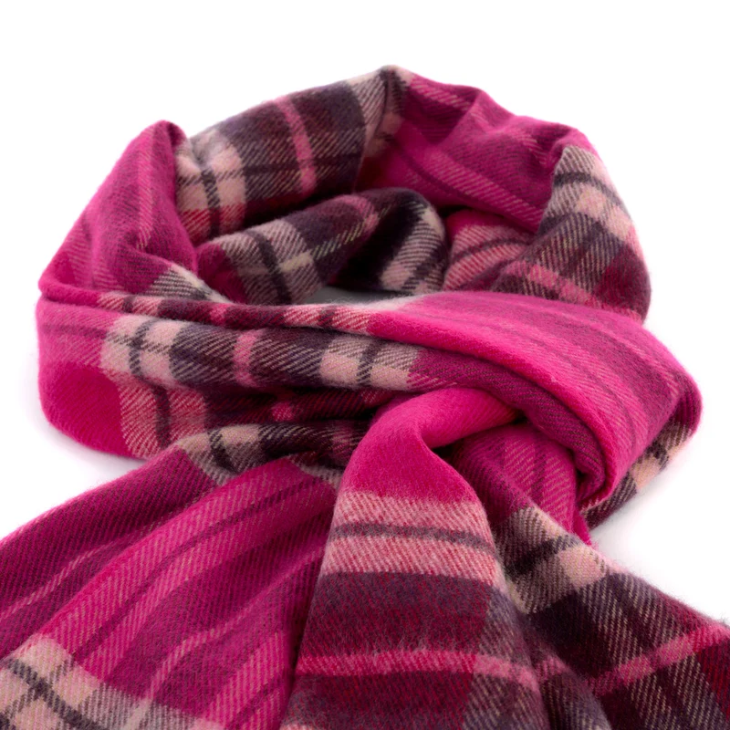 Breiter Schal aus feiner Schurwolle (Merino) - Pink