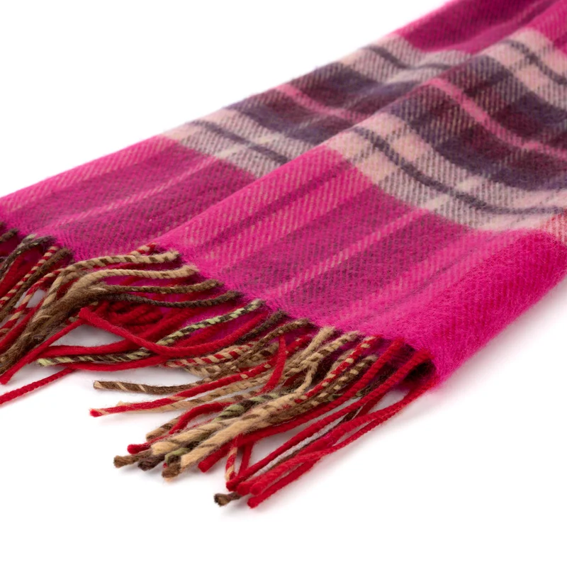 Breiter Schal aus feiner Schurwolle (Merino) - Pink