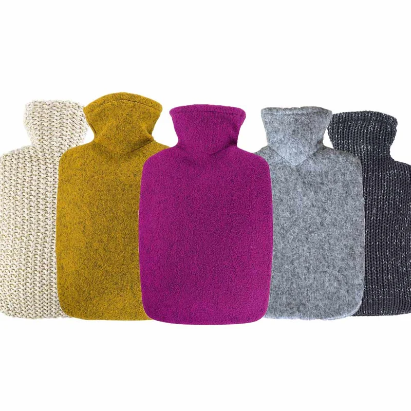 Hugo Frosch Klassik Wärmflasche 1,8 L, Strickbezug Lurex, versch. Farben