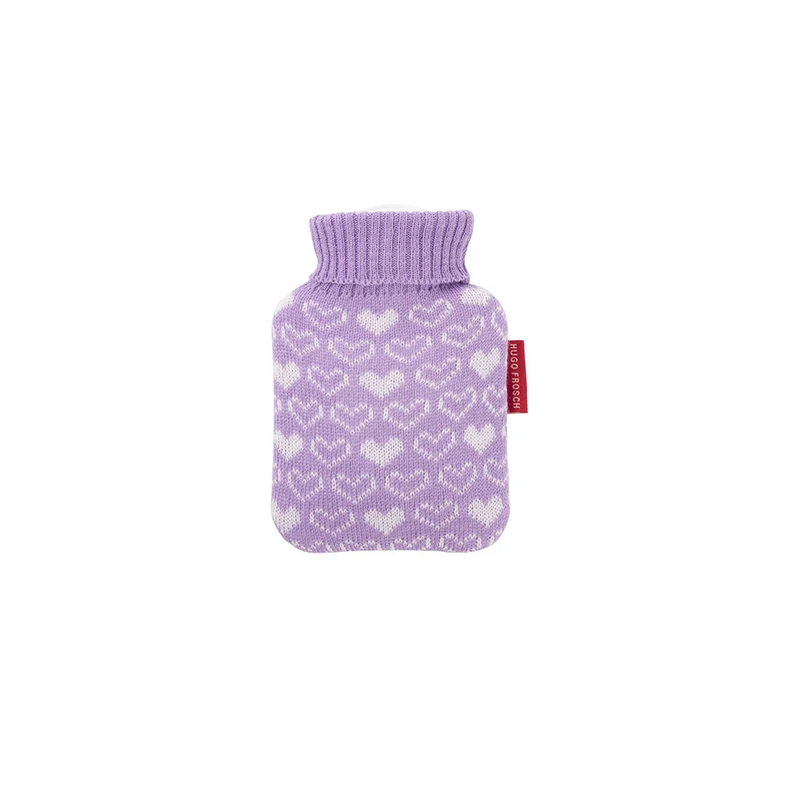 Hugo Frosch Mini Wärmflasche 0,2 L, Strickbezug, versch. Herzbezüge