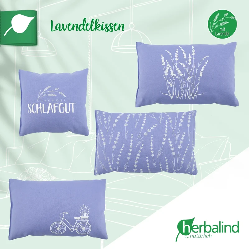 Lavendelkissen 20x30cm, "Fahrrad", Lavender Blue