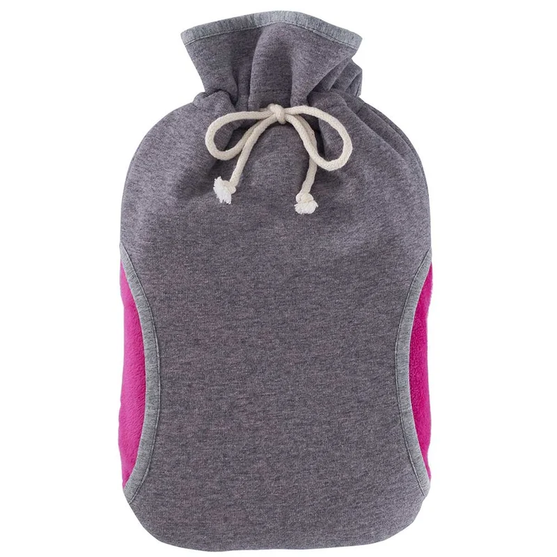 Hugo Frosch Öko Wärmflasche 2,0 L, Muff-Bezug, versch. Muster