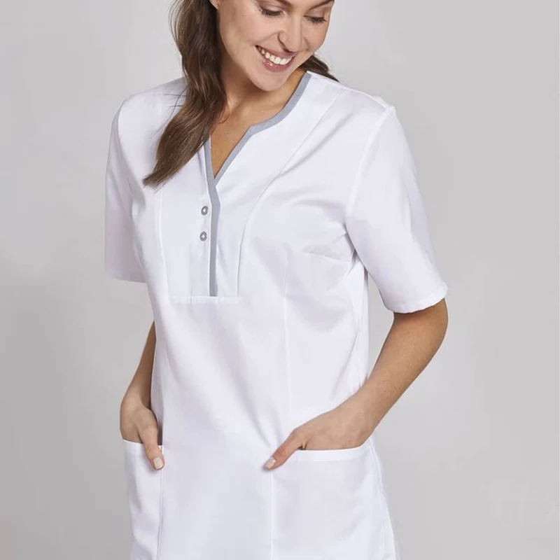Leiber Schlupfkasack für Damen, Kurz, Seitentaschen, XS-3XL, versch. Farben