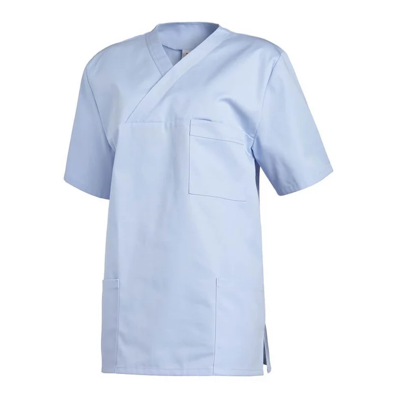 Leiber Schlupfkasack, Unisex, Kurzarm, Kontraststeppung, Taschen, Farben / Gr. XS-3XL