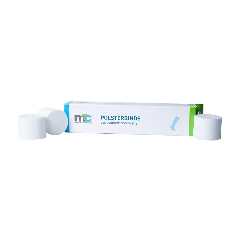 Medicalcorner24 Polsterbinde aus synthetischer Watte 5 Rollen versch. Größen