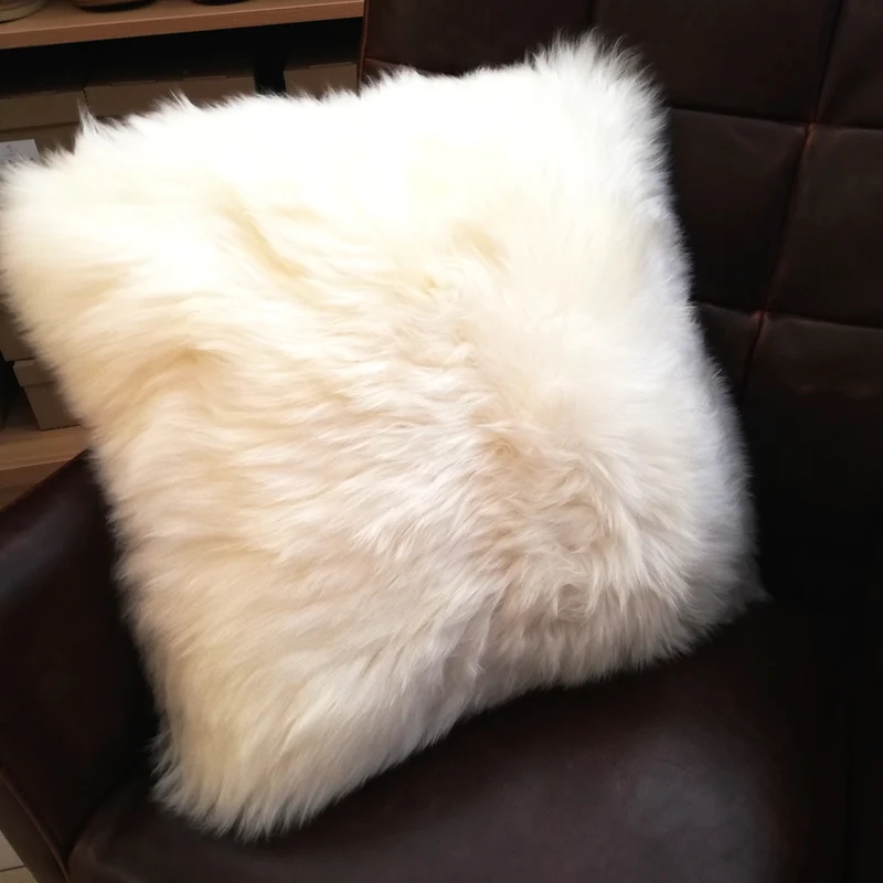 Lammfell - Kissenbezug - komplett aus Lammfell - 50 cm