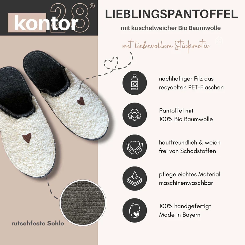 Pantoffeln TEDDY Herz