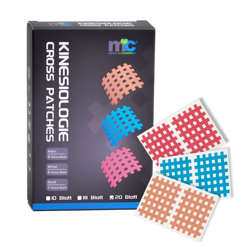 Medicalcorner24 Gittertapes – Cross Patches 5,2 x 4,4 cm, 10 Bögen à 2 Stück