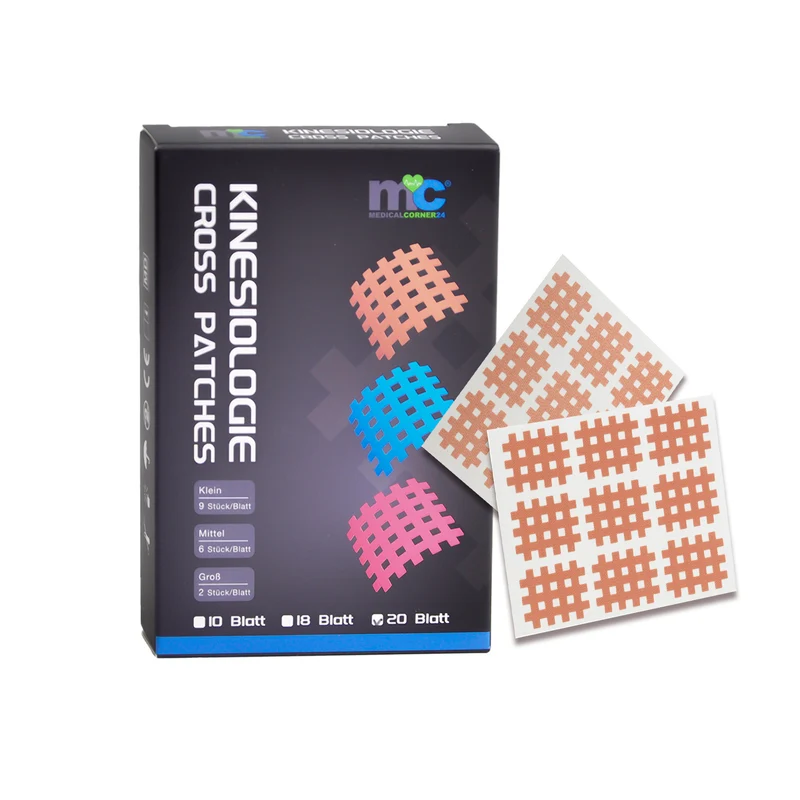 Medicalcorner24 Gittertapes – Cross Patches 2,7 x 2,1 cm, 10 Bögen à 9 Stück