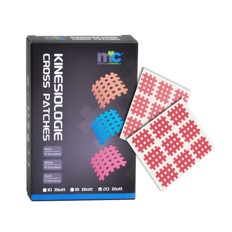 Medicalcorner24 Gittertapes – Cross Patches 2,7 x 2,1 cm, 10 Bögen à 9 Stück