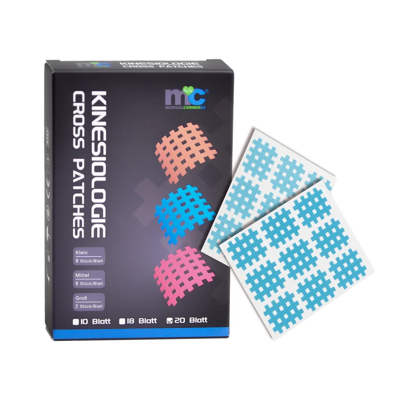 Medicalcorner24 Gittertapes – Cross Patches 2,7 x 2,1 cm, 10 Bögen à 9 Stück