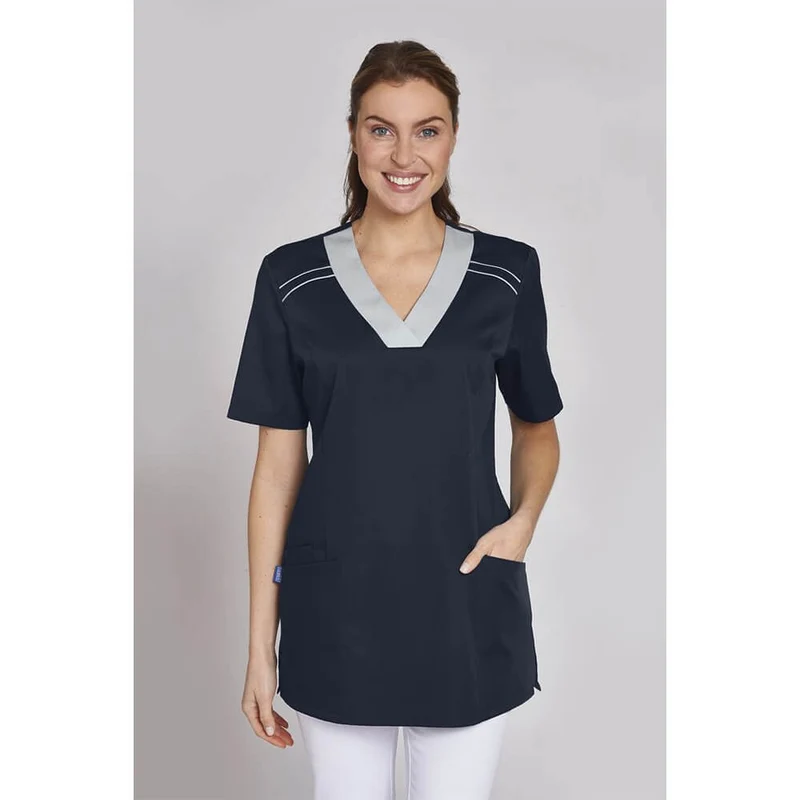 Leiber Schlupfkasack für Damen, Kurzarm, 2 Seitentaschen, XS-3XL, versch. Farben