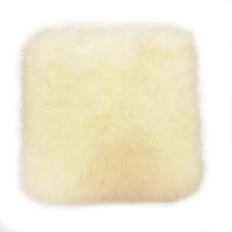 Lammfell-Kissen - Autositz-Kissen - Stuhlkissen - 40 cm - weiß