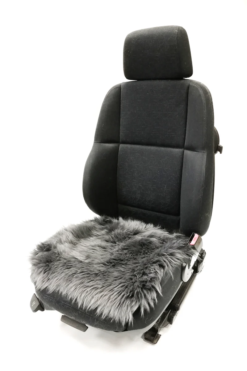 Lammfell-Kissen - Autositz-Kissen - Stuhlkissen - 40 cm - anthrazit