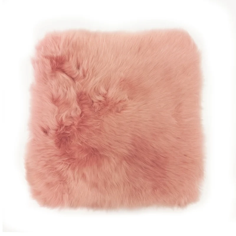 Lammfell-Kissen - Autositz-Kissen - Stuhlkissen - 40 cm - rosa