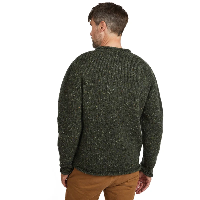 Grobstrickpullover mit Rollrand, grün