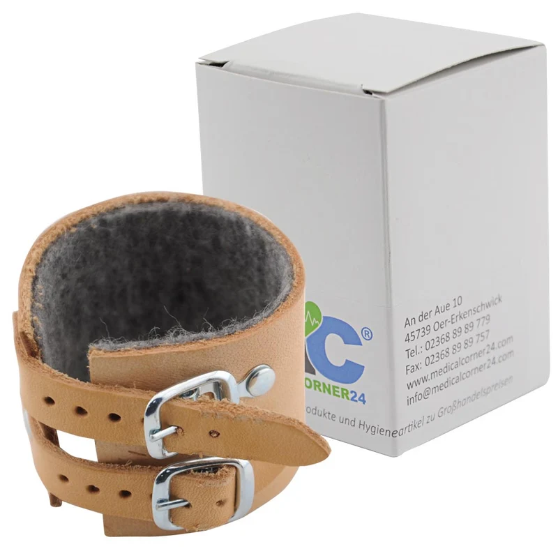 MC24® Handgelenkriemen aus Leder, 2-Schnallen, gefüttert, Gr. 16-22