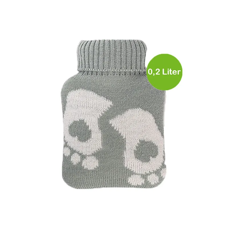Hugo Frosch Mini Wärmflasche 0,2 L, Strickbezug, Füße, versch. Farben
