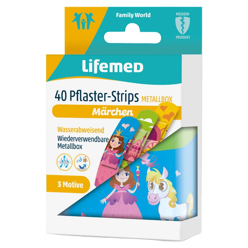 Lifemed® Pflasterstrips KIDS, 6 x 1,7cm, 10/40 Stück, versch. Muster