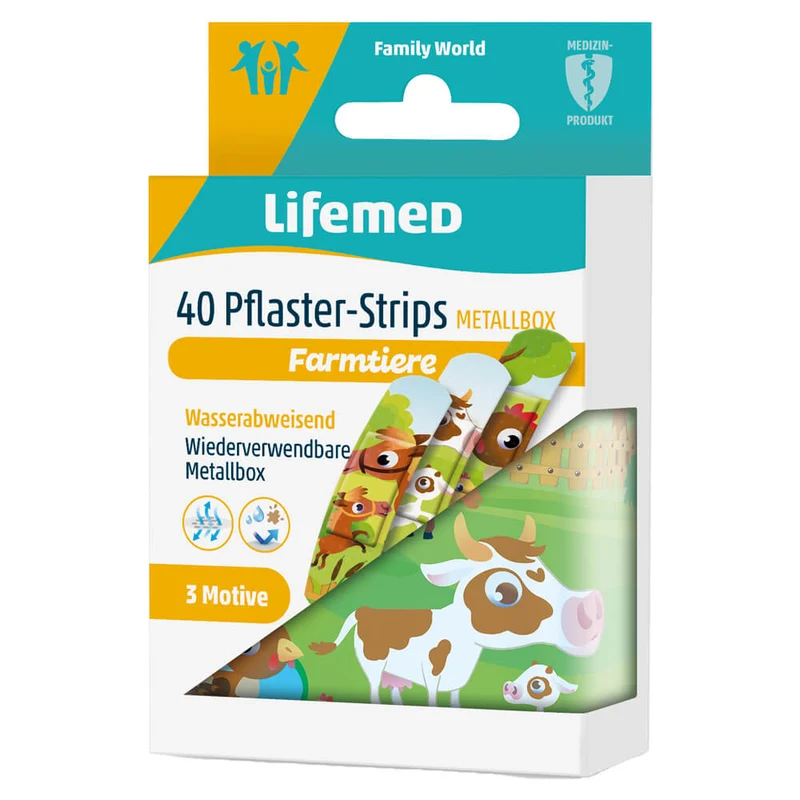 Lifemed® Pflasterstrips KIDS, 6 x 1,7cm, 10/40 Stück, versch. Muster