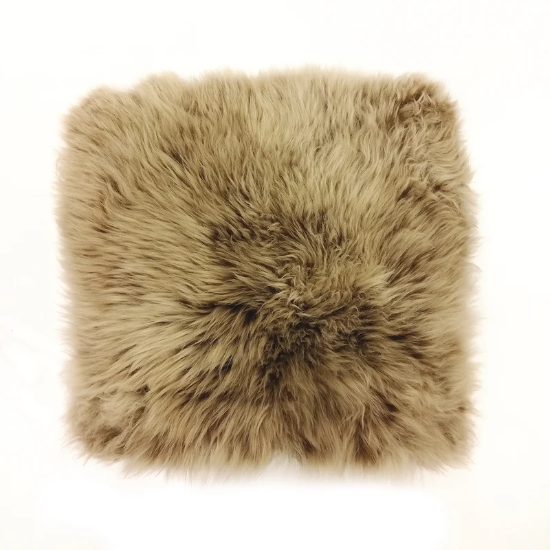 Lammfell-Kissen - Sitzkissen - quadratisch - 40 cm - cappuccino