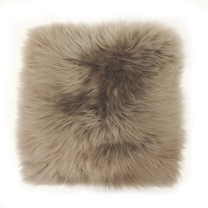 Lammfell-Kissen - Sitzkissen - quadratisch - 40 cm - grau