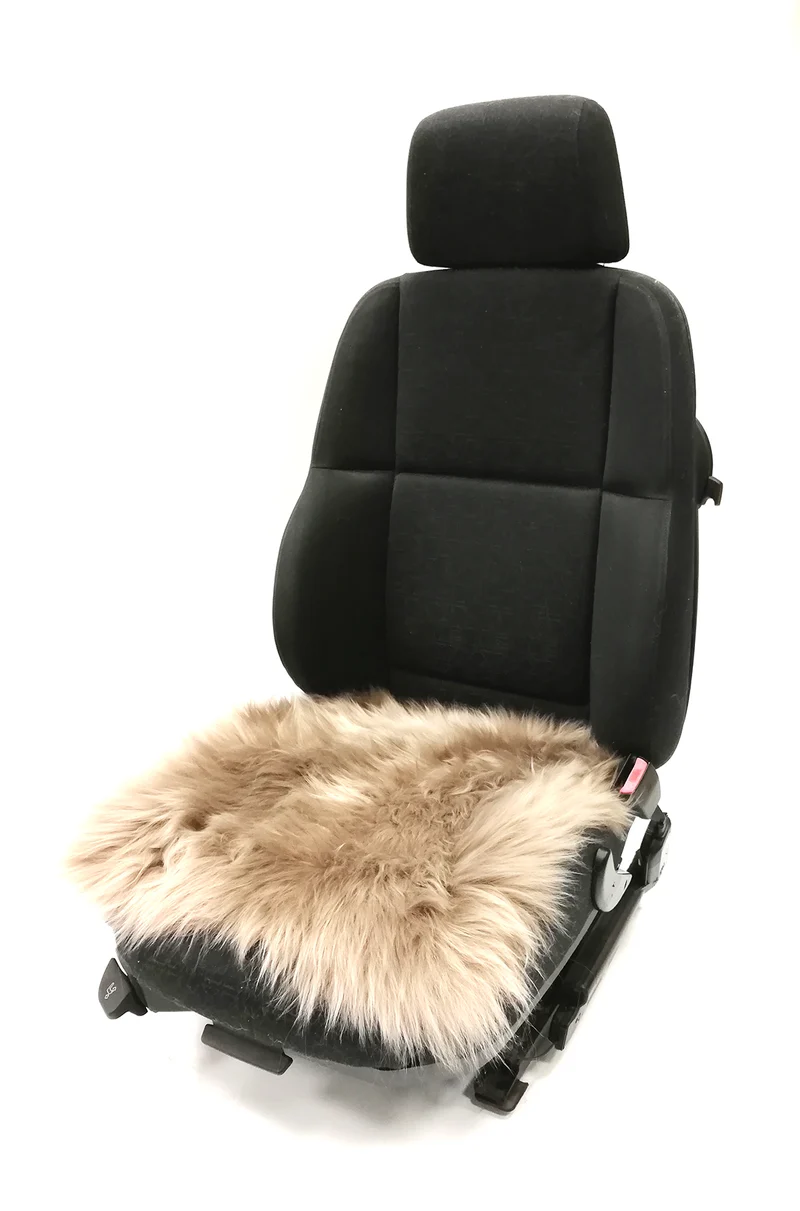 Lammfell-Kissen - Sitzkissen - quadratisch - 40 cm - grau