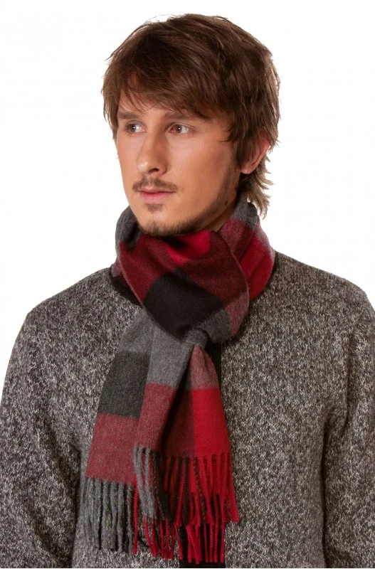 Schal KARO Baby-Alpaka Webschal 30 x 180 cm kariert unisex
