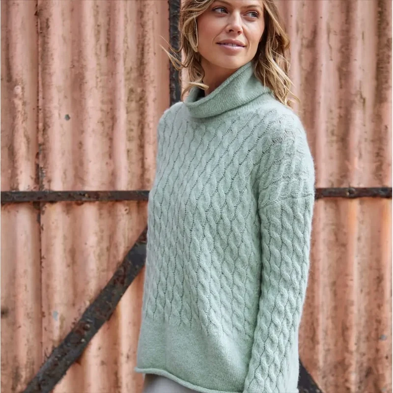 Leichter Alpaka-Wollpullover